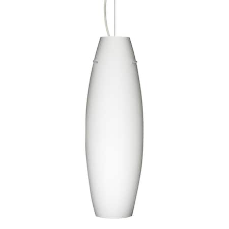 Besa Lighting Suzi 18 Cord Pendant, Opal Matte, Satin Nickel Finish, 1x11W LED 1KX-412707-LED-SN